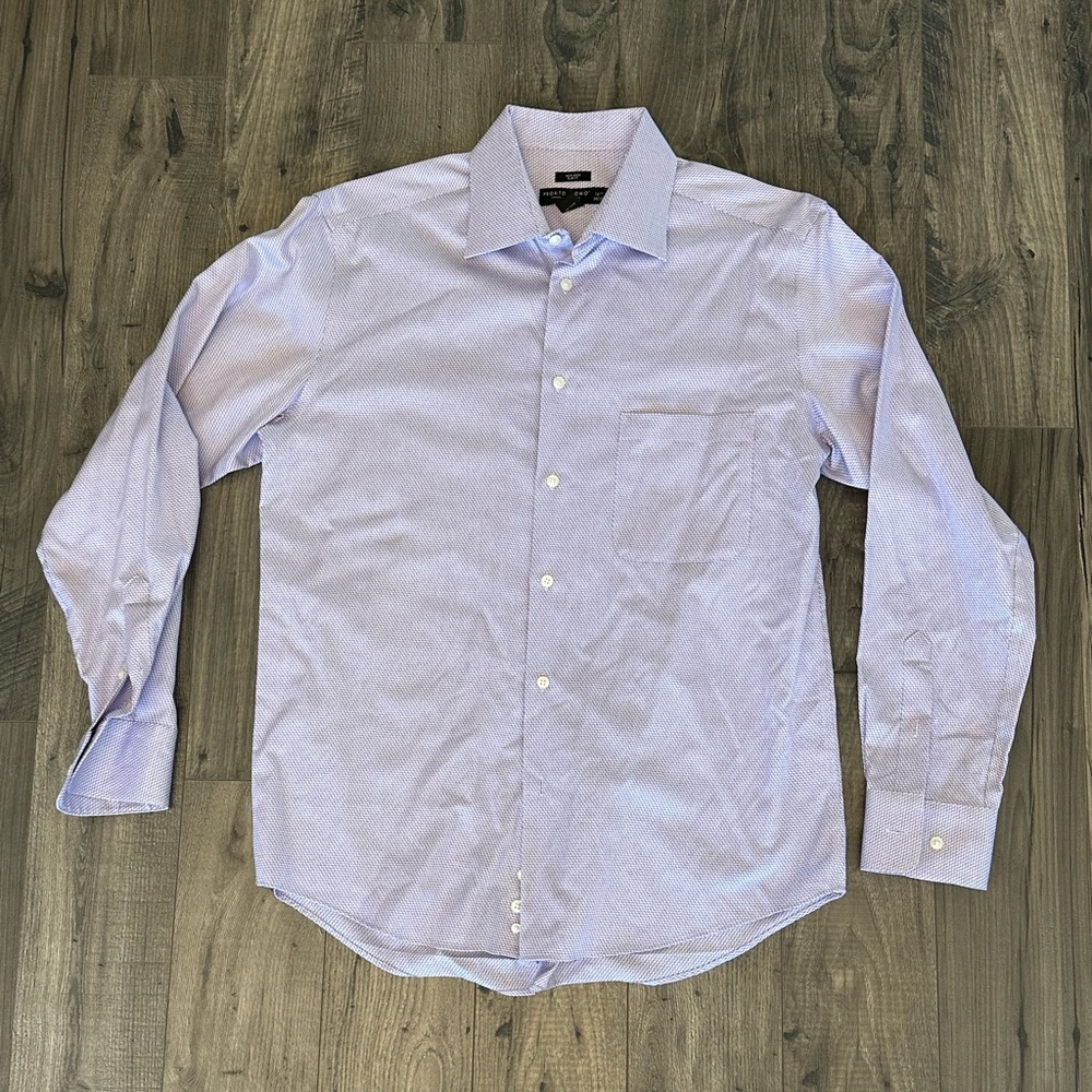 PRONTO UOMO non-iron slim fit striped button-down collar sport-shirt.